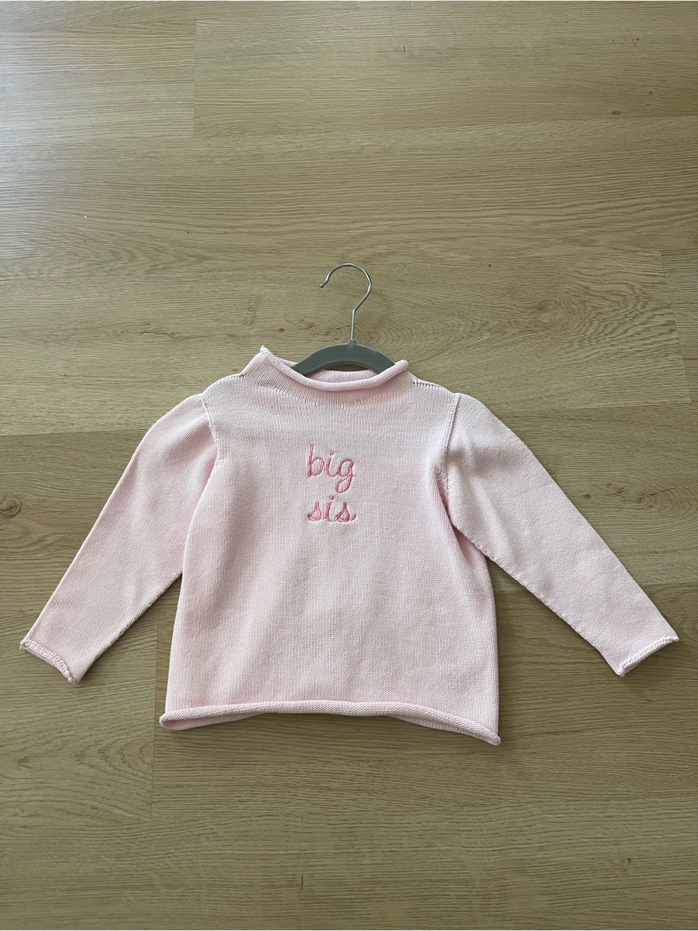 Big Sis Embroidered Knit Pullover - Pink - Kids